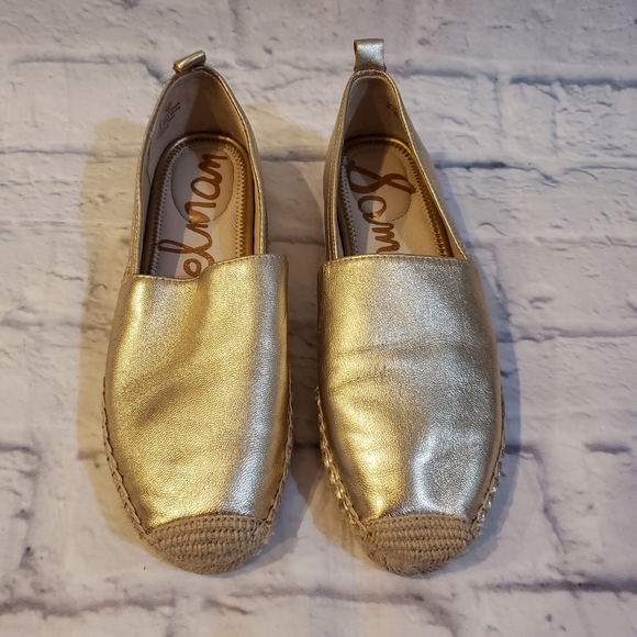 Sam Edelman Khloe Gold Espadrilles Size 6 - Picture 3 of 8
